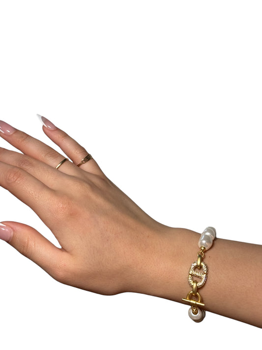 Pearl Diamond CD Bracelet